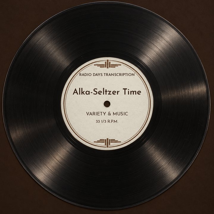Illustration: a transcription disc label made for Radio Days, not an original disc