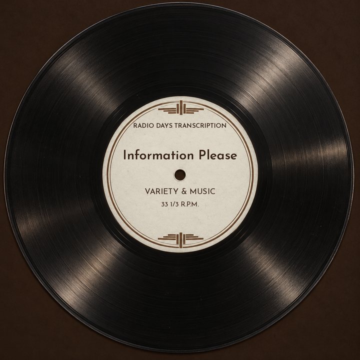 Illustration: a transcription disc label made for Radio Days, not an original disc