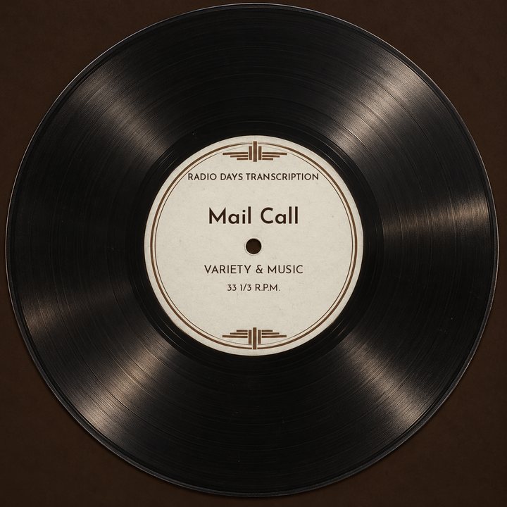 Illustration: a transcription disc label made for Radio Days, not an original disc