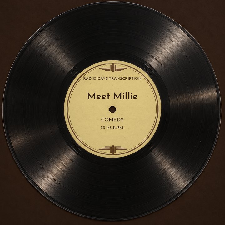 Illustration: a transcription disc label made for Radio Days, not an original disc