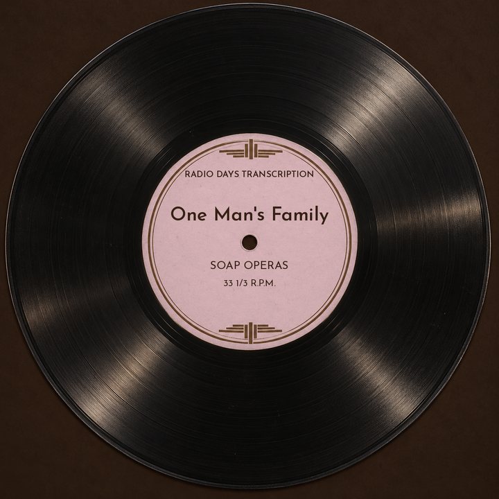 Illustration: a transcription disc label made for Radio Days, not an original disc