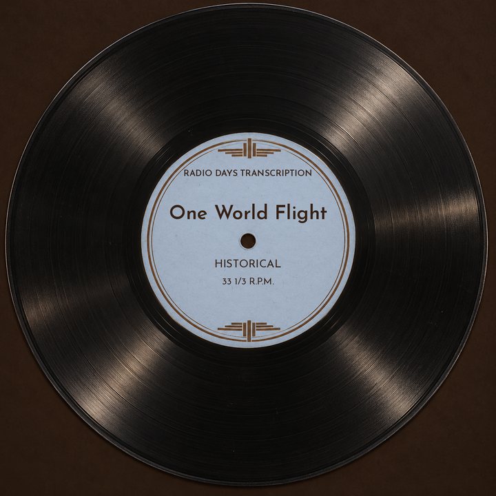 Illustration: a transcription disc label made for Radio Days, not an original disc