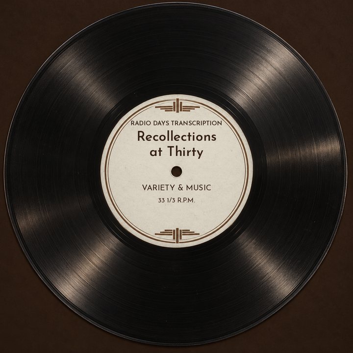 Illustration: a transcription disc label made for Radio Days, not an original disc