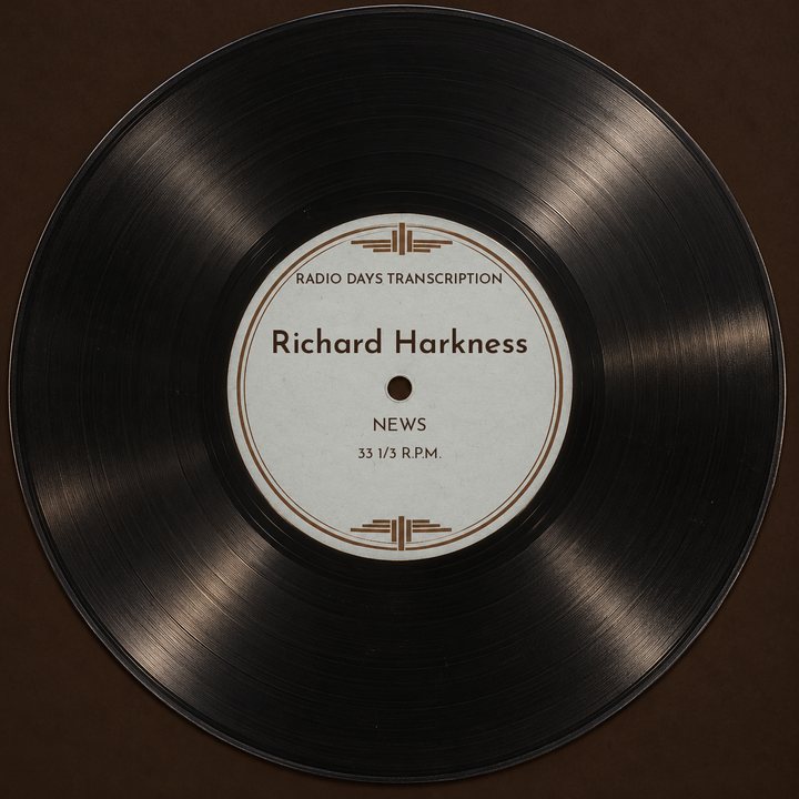 Illustration: a transcription disc label made for Radio Days, not an original disc