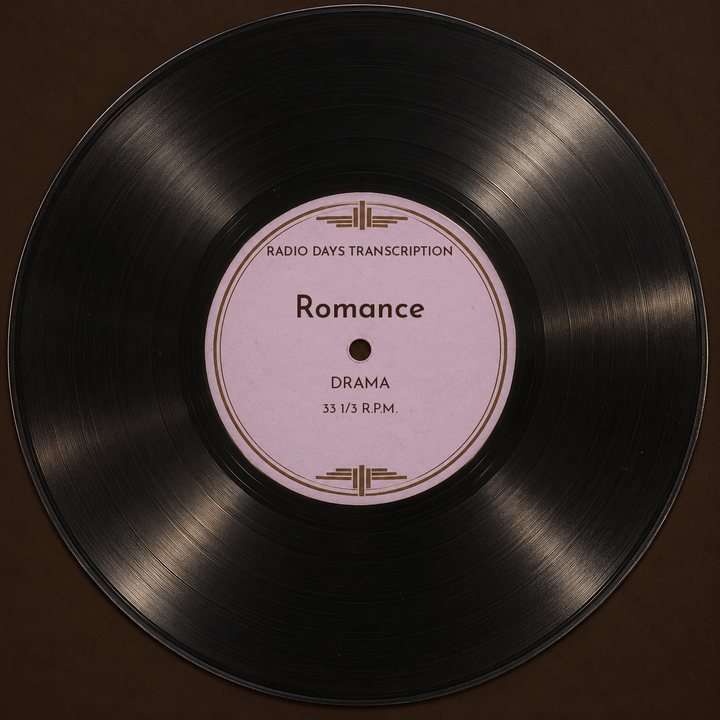 Illustration: a transcription disc label made for Radio Days, not an original disc