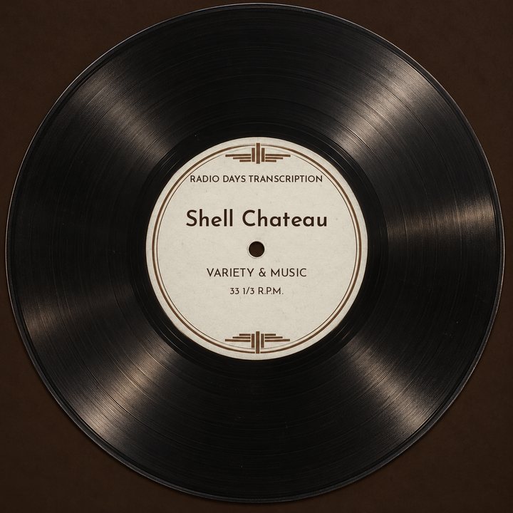 Illustration: a transcription disc label made for Radio Days, not an original disc