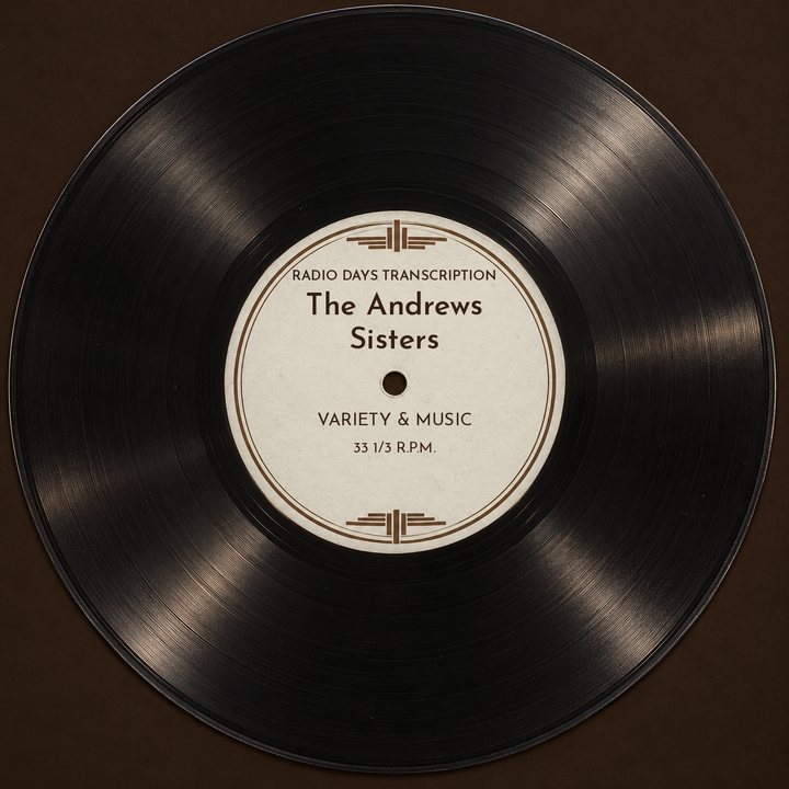 Illustration: a transcription disc label made for Radio Days, not an original disc