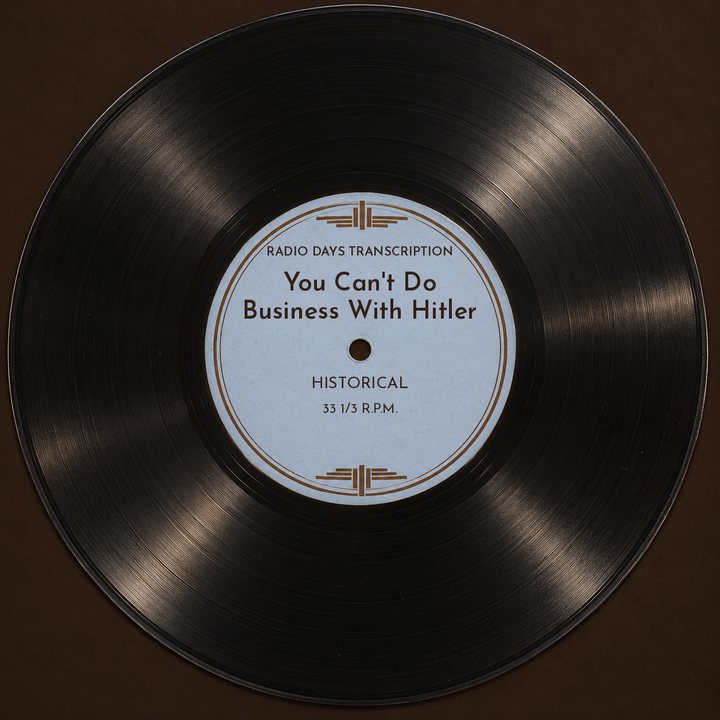 Illustration: a transcription disc label made for Radio Days, not an original disc